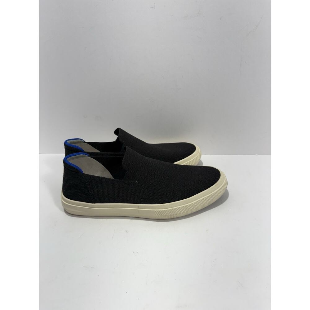 Women's Black Slip-On Canvas Loafers with Ivory Sole - Picture 5 of 9